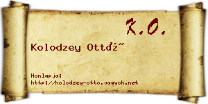 Kolodzey Ottó névjegykártya